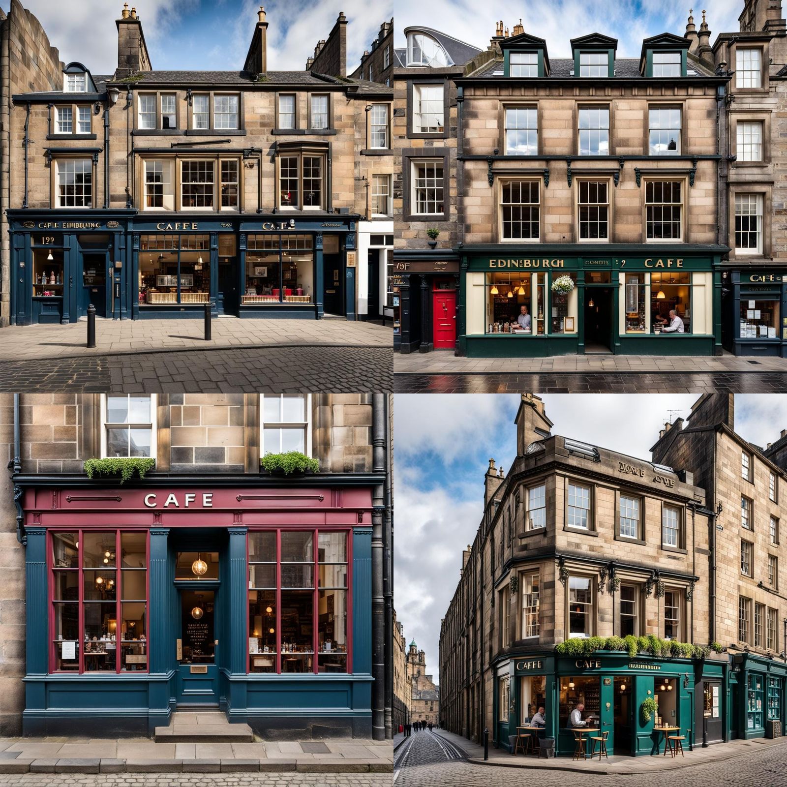 Edinburgh Cafe in Narrow 19th-Century Building