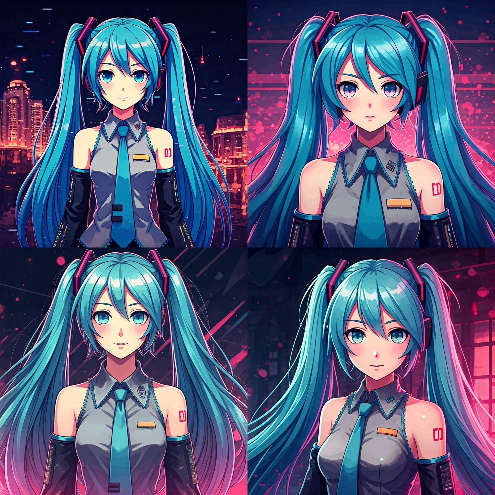 Anime-Inspired Hatsune Miku Art with Lofi Sketch Aesthetic