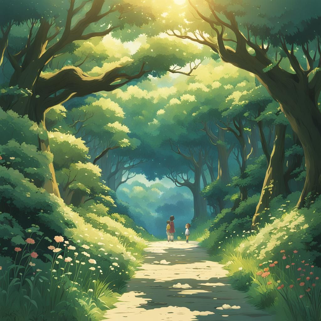 Anime Nature Landscape Inspired by Studio Ghibli