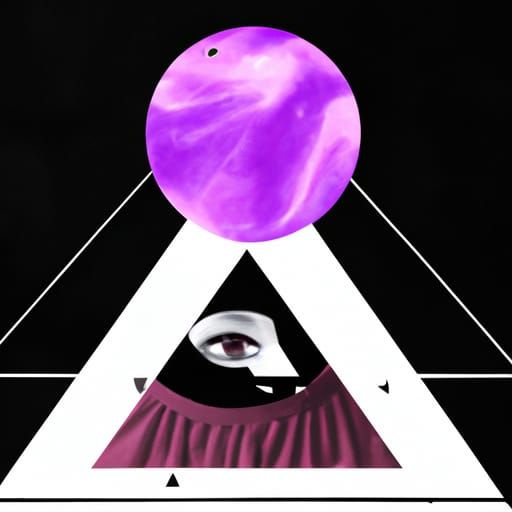Surreal Faceless Woman with Purple Hair, Astral Illustration