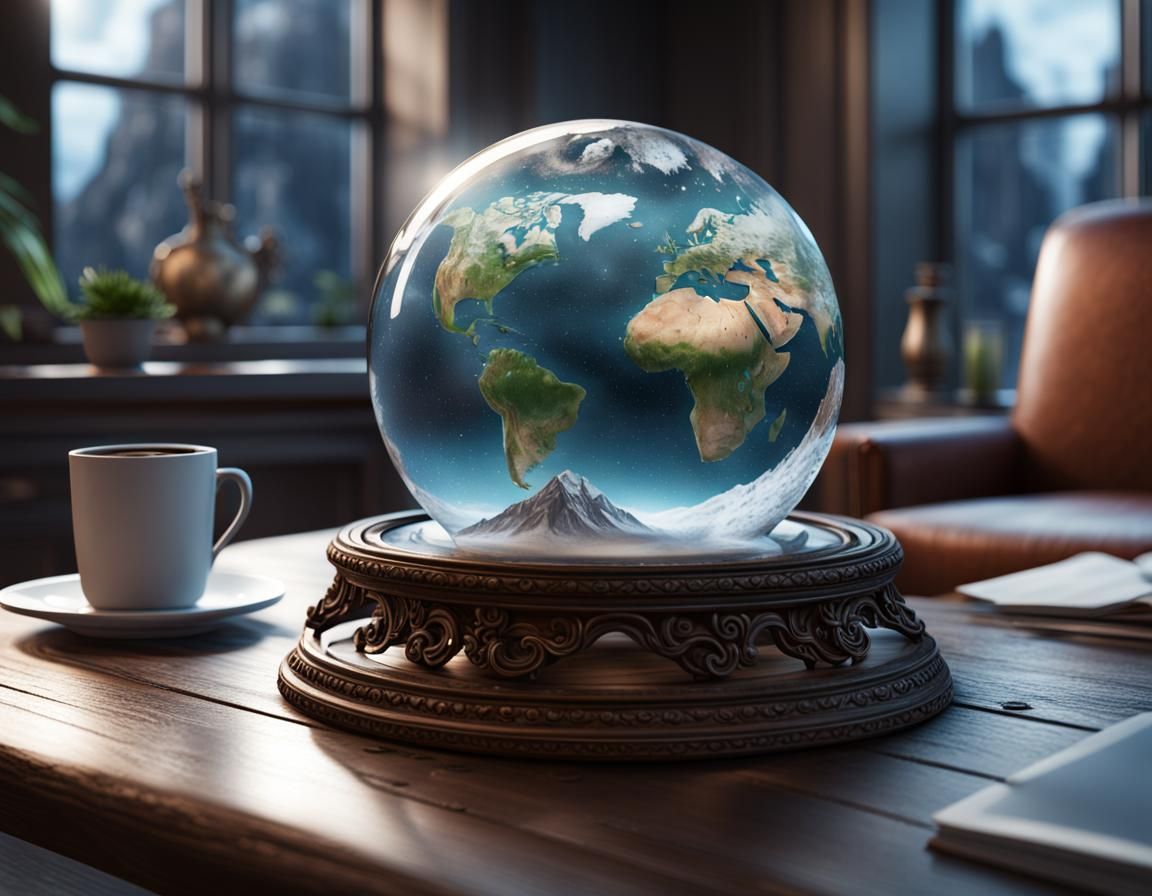 Earth in a Snow Globe: Detailed Matte Painting