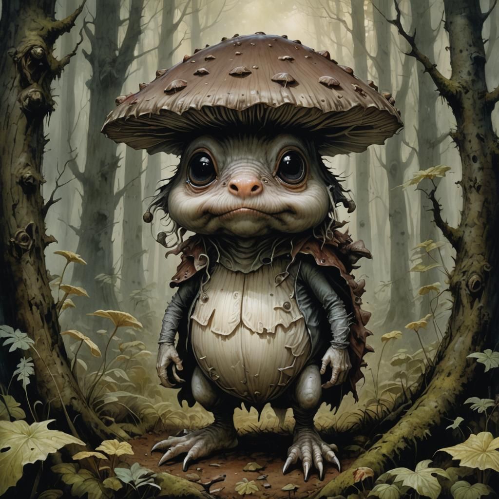 Creepy Mushroom hog cute creature