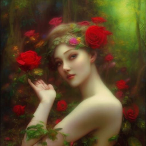 Moonlight Rose Fairy in Enchanted Forest