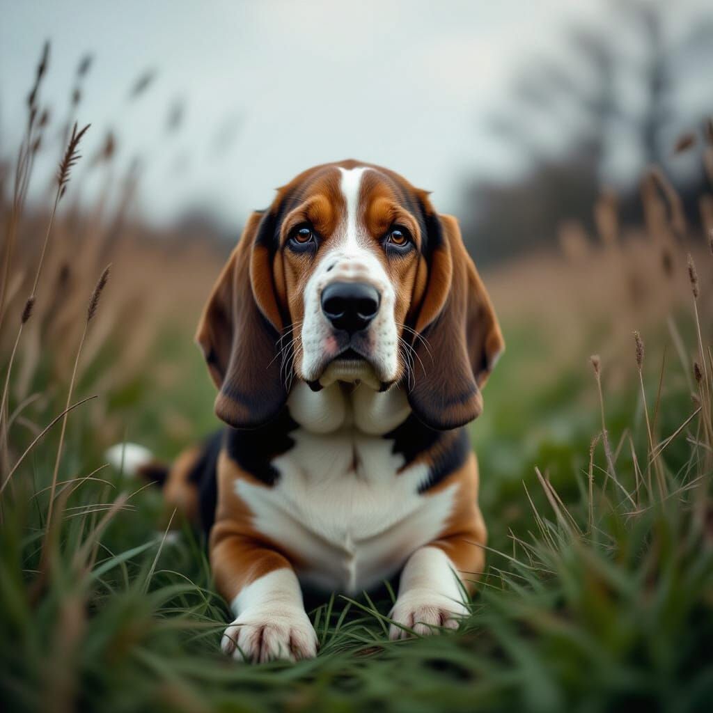 Cinematic Basset Hounds in Dramatic Lighting