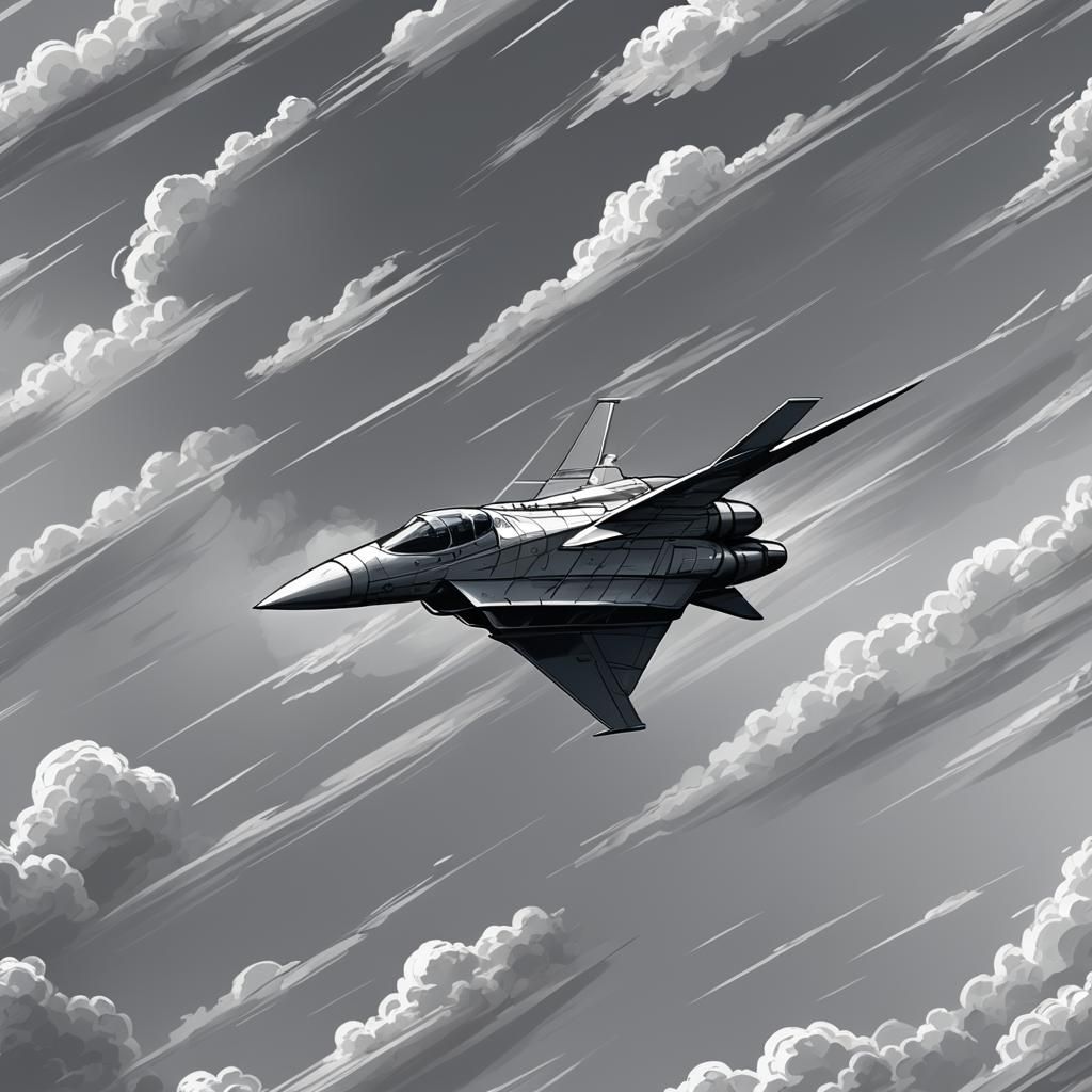 Pixel Art Aerodynamic Fighter Plane Design