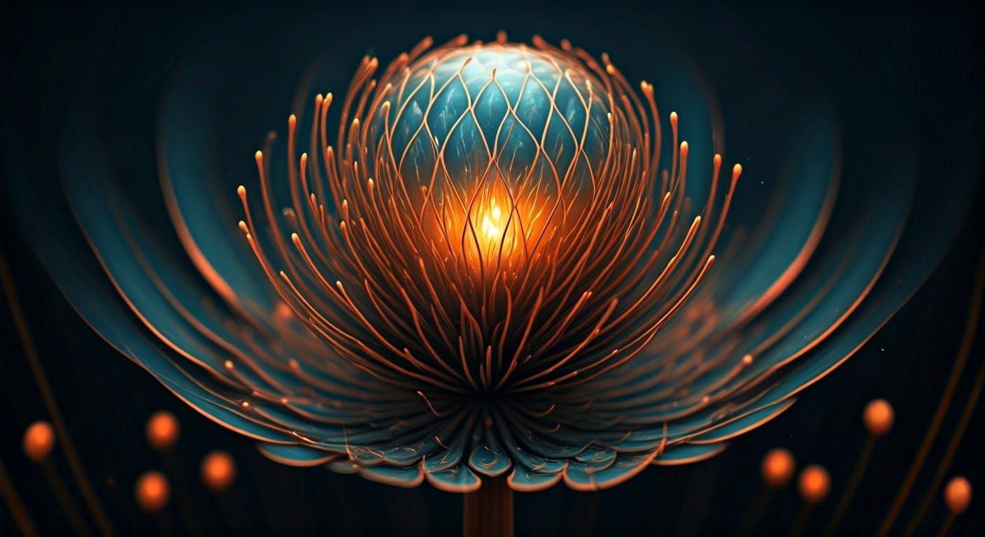 Mystical Seed Pod in Vibrant Iridescent Hues
