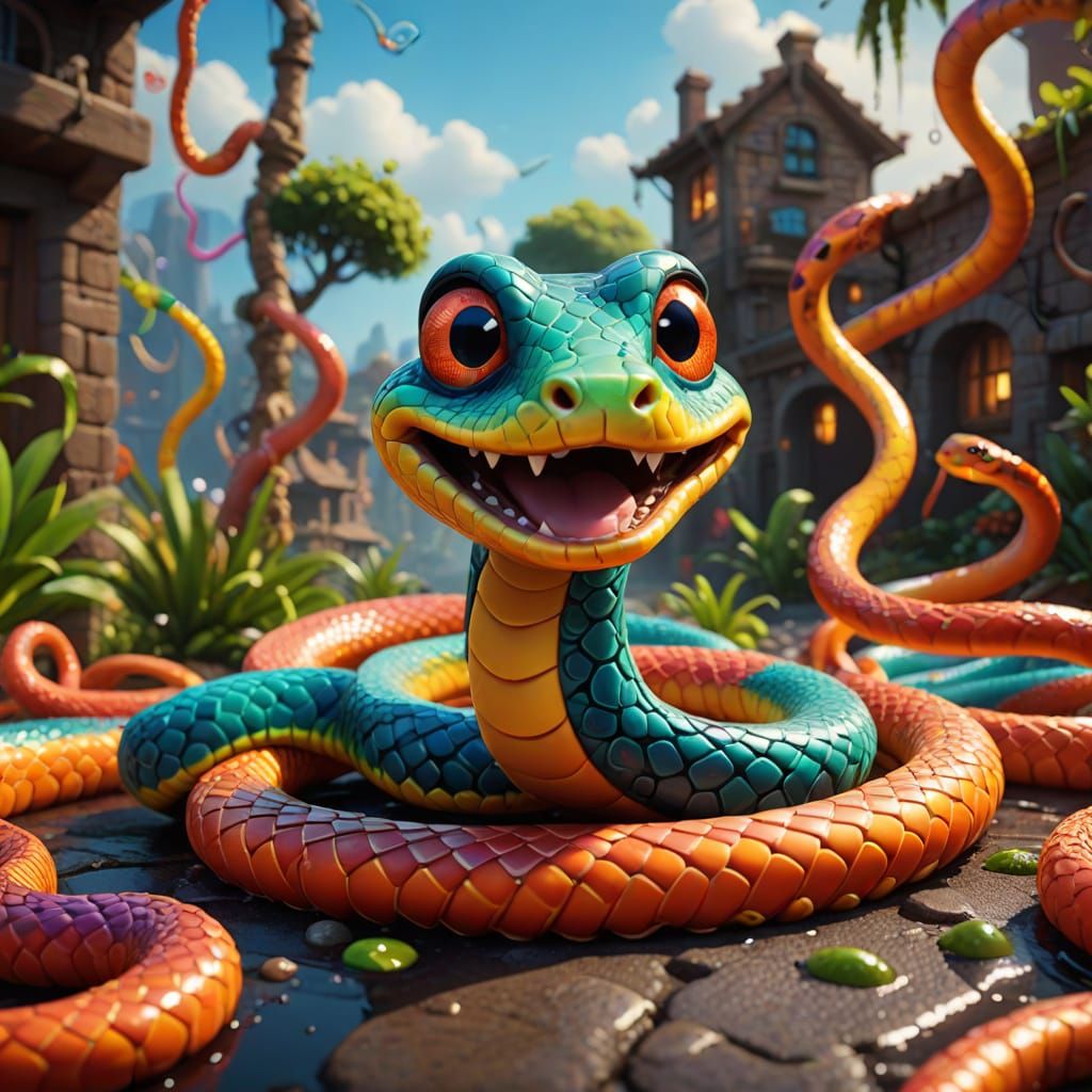 Kevin the Boop Noodle Snake: Fantastical Concept Art