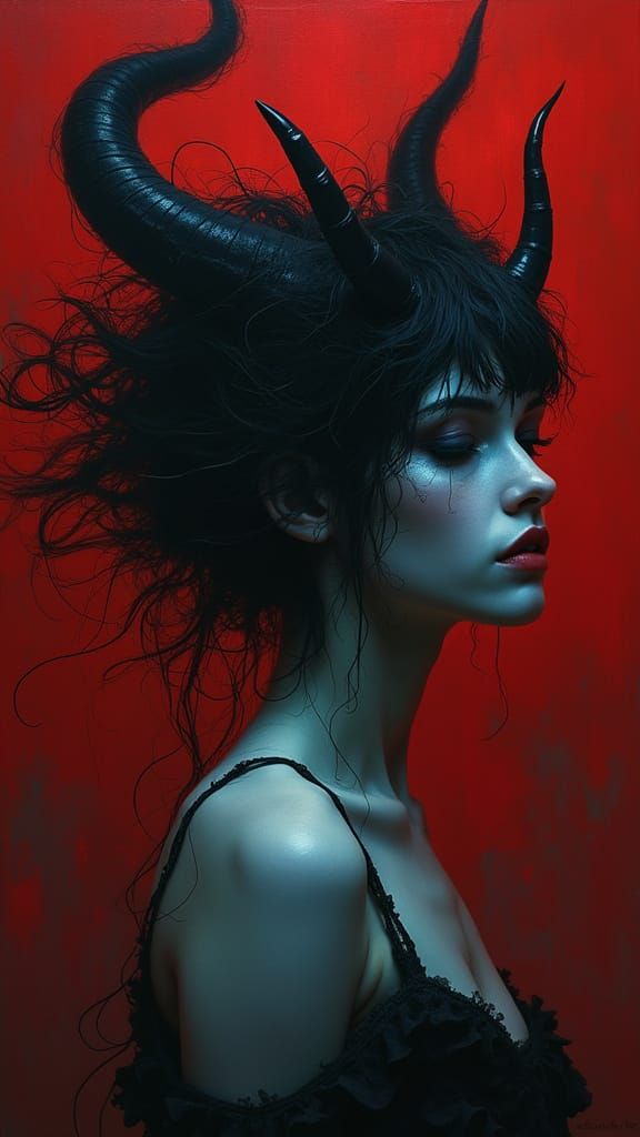 Ethereal Woman Merges with Shadow Demon