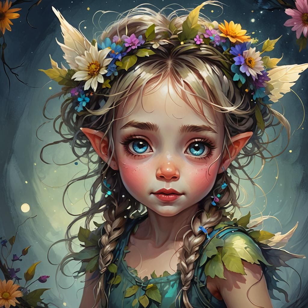 Ethereal Toddler Fairy in Whimsical Castle Scene