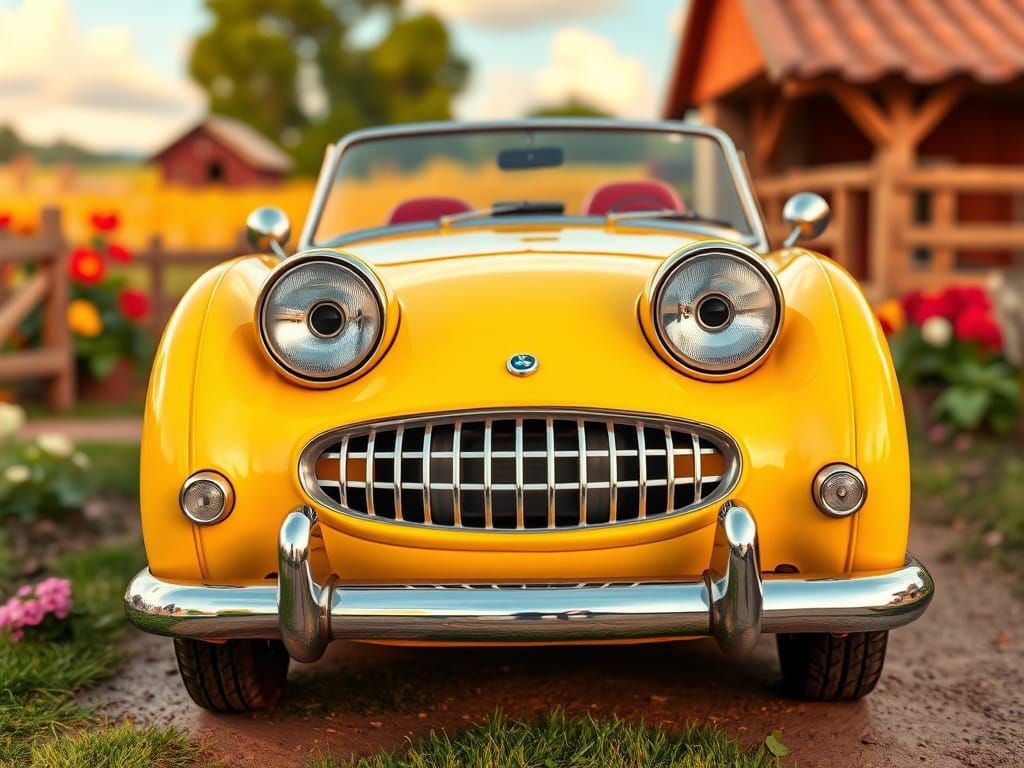 Vintage Austin-Healey Sprite Mk1 as Whimsical Claymation Cha...