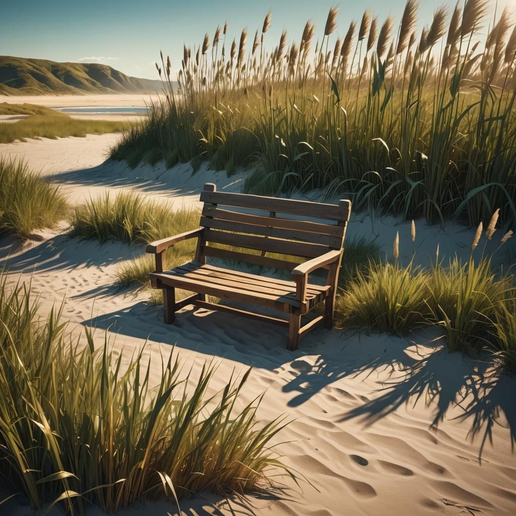 Golden Hour Beach View in a Matte Painting