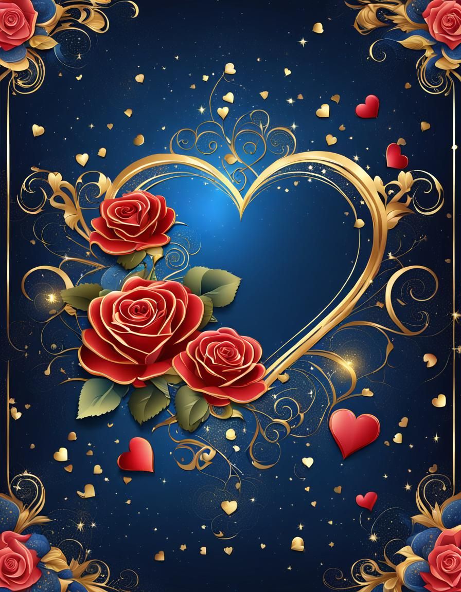 Lavish Valentine's Day Scene in Art Nouveau Style