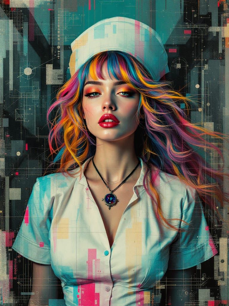 Albrecht Dürer Meets Glitch Art: Renaissance Nurse