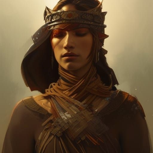 Sunrise Warrior Portrait in Artgerm Style