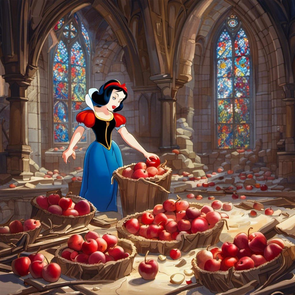 Snow White's Apple Pile in Gothic Cathedral