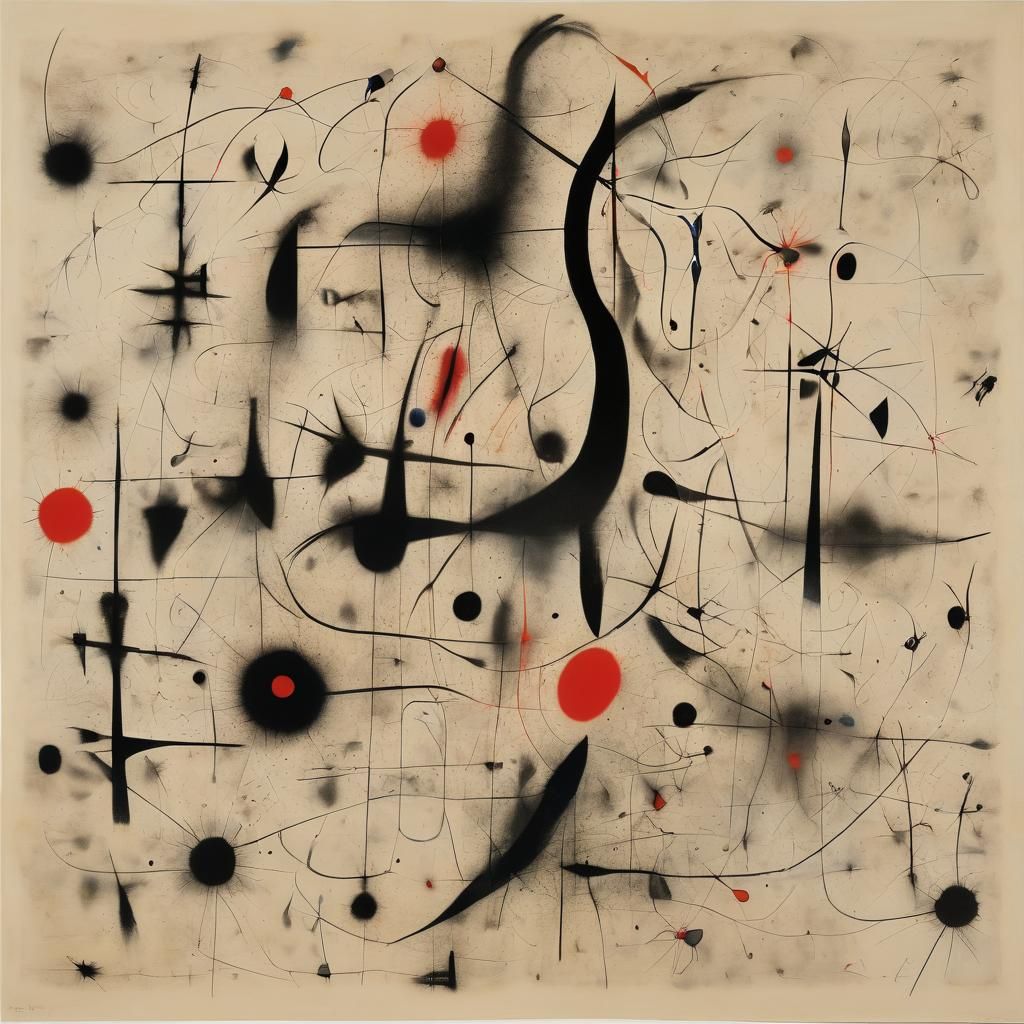 Grimdark Abstract in the Style of Miró