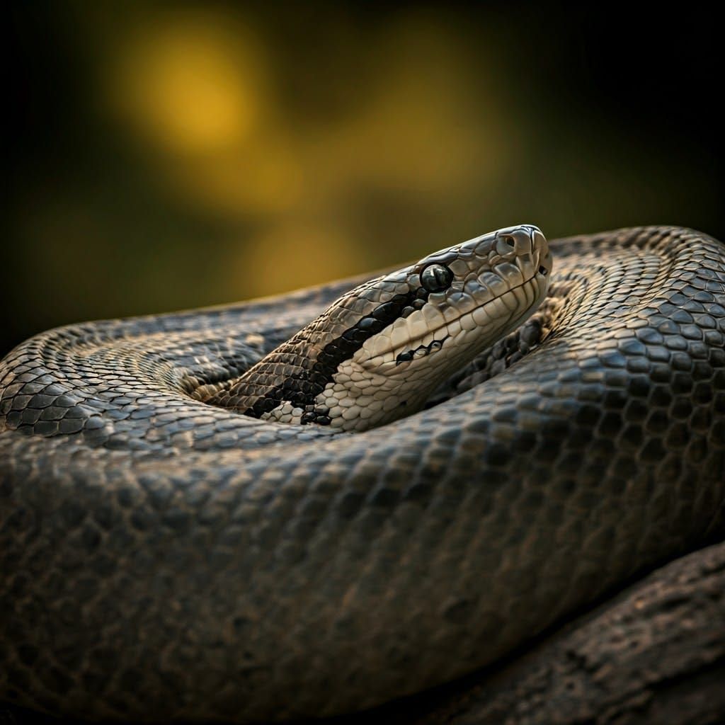 Detailed Macro Photograph of a Sinuous Snake