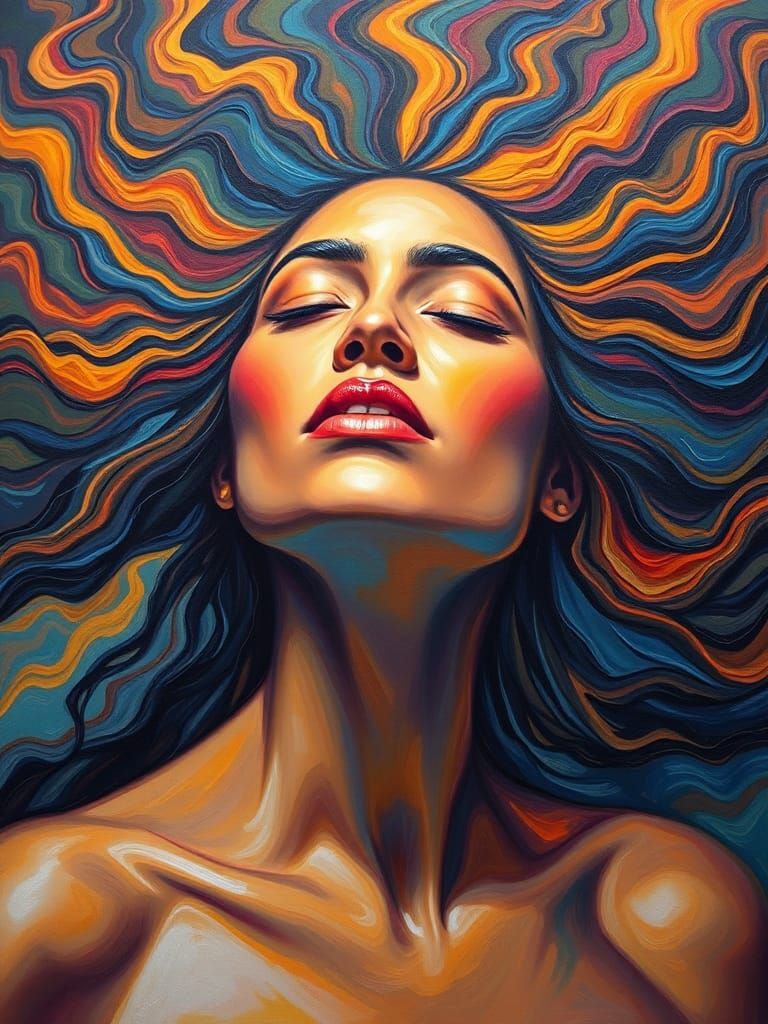 Surreal Abstract Portrait in Painterly Style