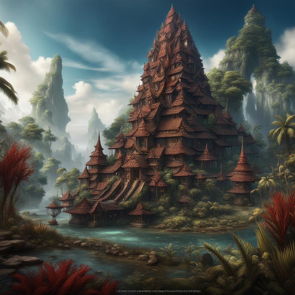 Papuan Man with Machete: Detailed Fantasy Art