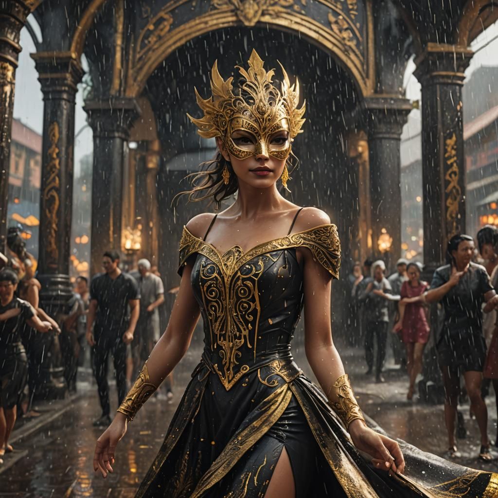 Masked Woman's Last Dance in the Rain