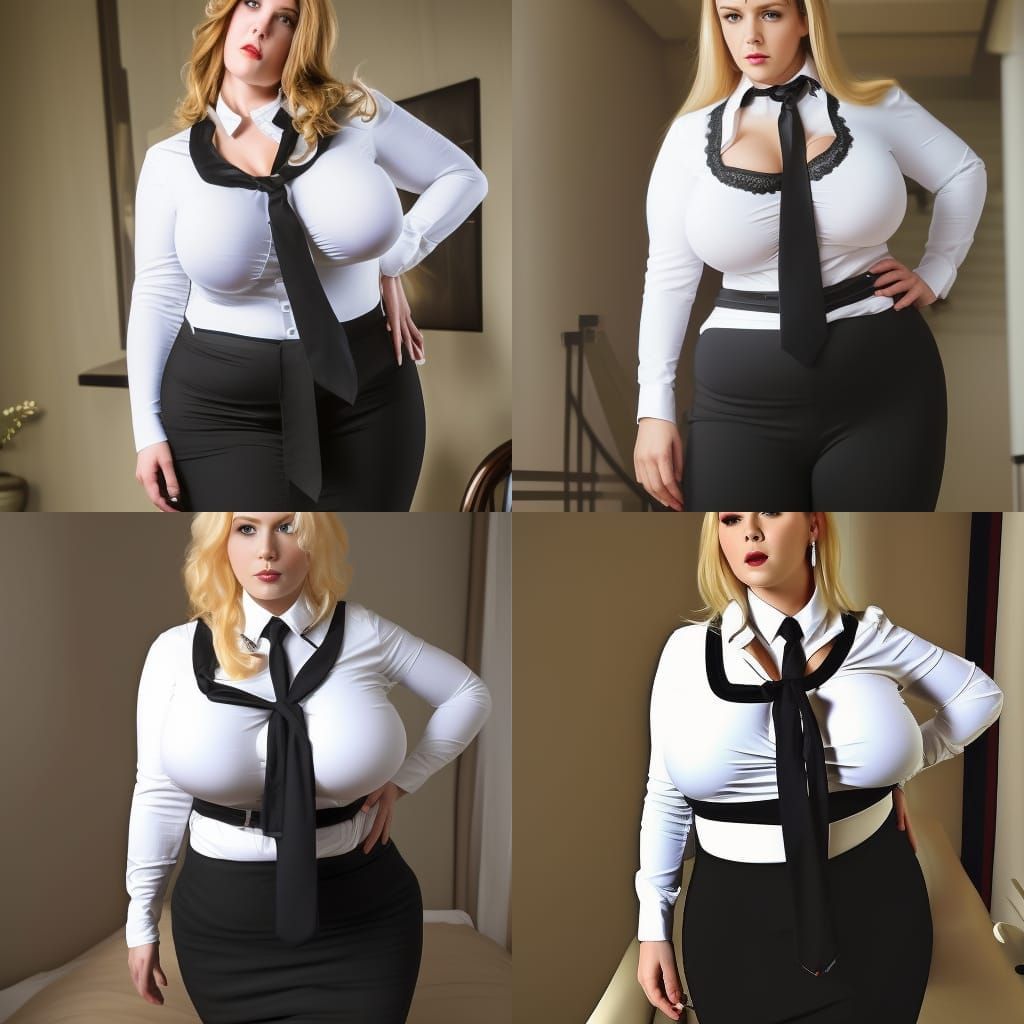 Curvy Woman in Dominant Pose: Digital Matte Painting