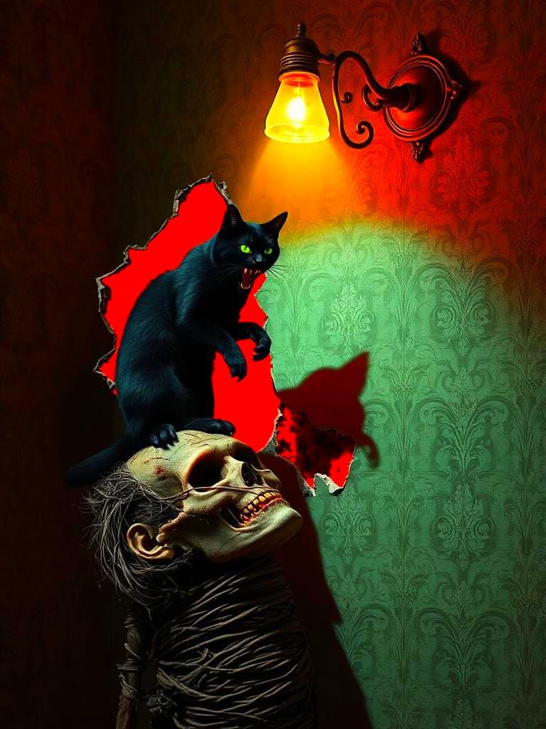 Nightmarish Black Cat Horror Revealed in Wall