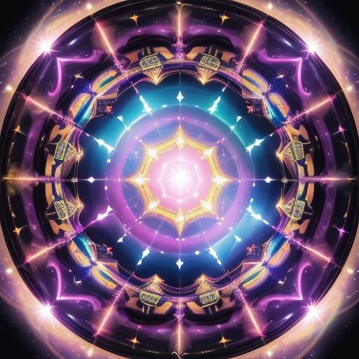 Shimmering 3D Orb with Gold Flecks