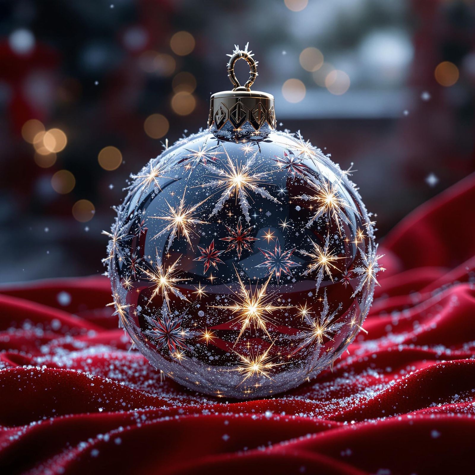 Fantastical Frost Ornament in Deep, Rich Colors