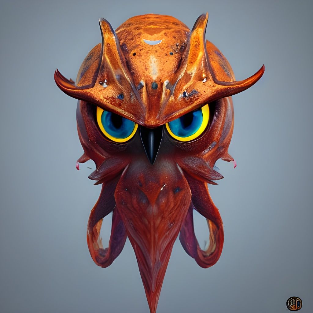 Owl-Squid Hybrid: Detailed Fantasy Concept Art