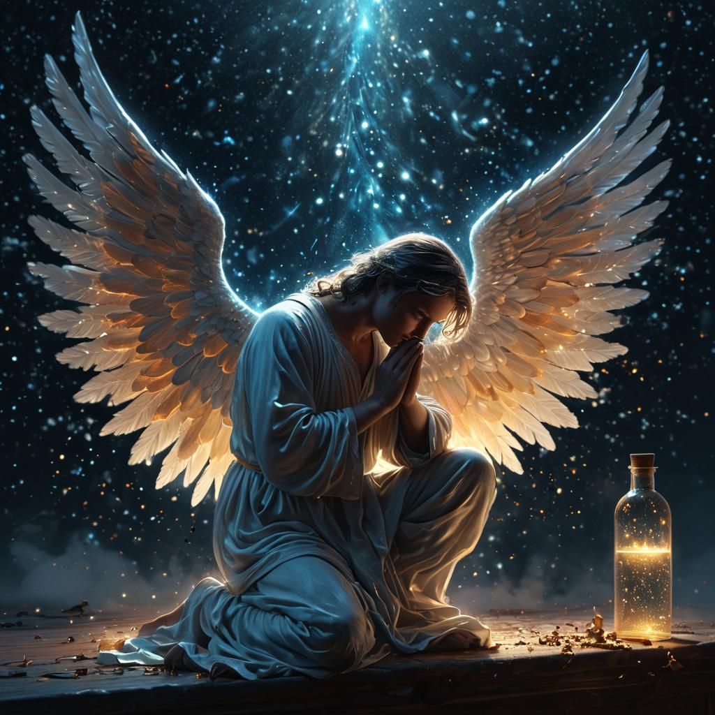 Angel's Prayer: Stars Captured in Twilight
