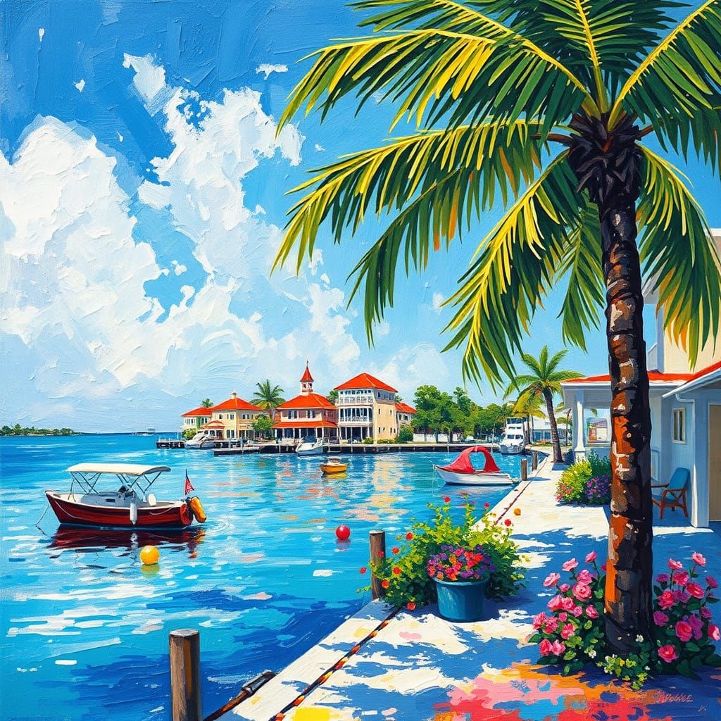 Springtime in Key West Florida: Neo-Impressionist Masterpiec...