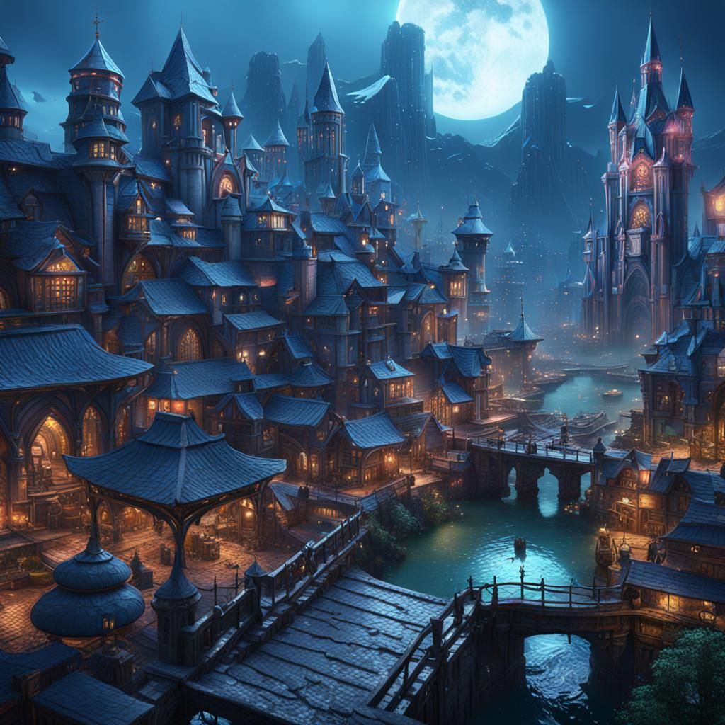 Fantastical City Ruins in Detailed Matte Painting