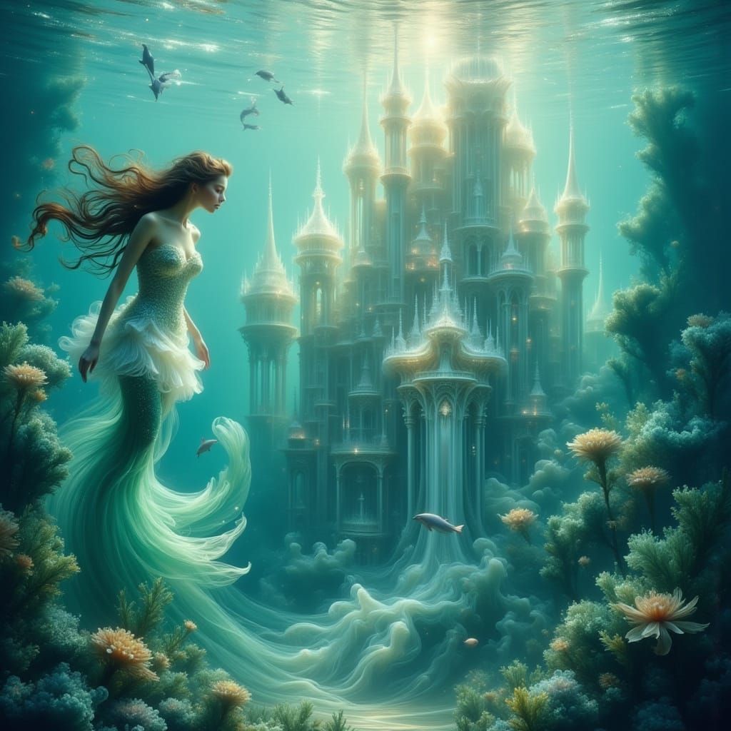 Ethereal Merfolk Discover an Underwater Castle