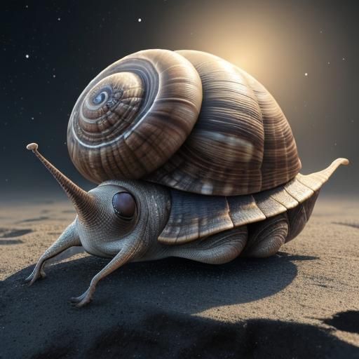 Snail with Star Pattern: 3D Anime Art
