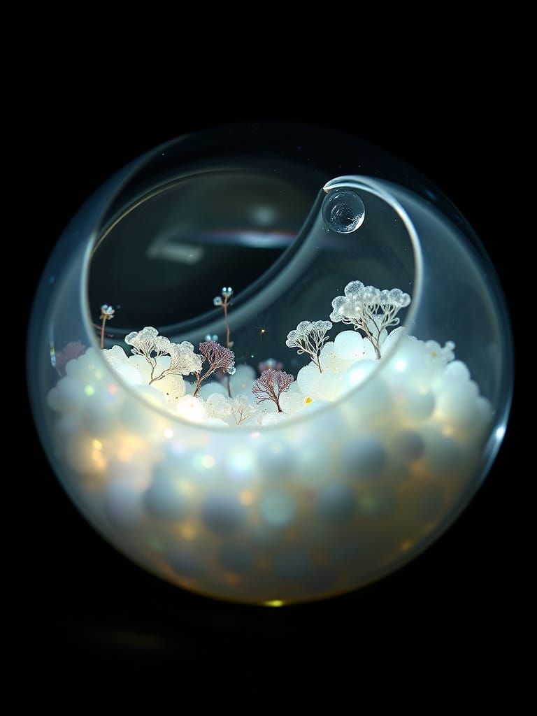 Bioluminescent Microbe World Inside Klein Bottle