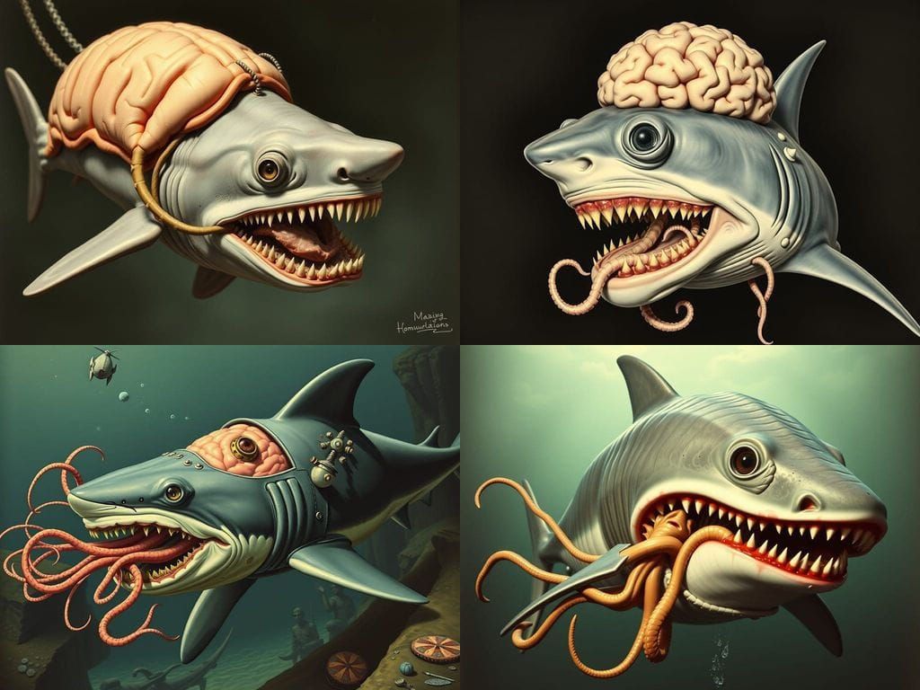 Grotesque 1940s-Style Monstrous Creature in Horror Vivisecti...