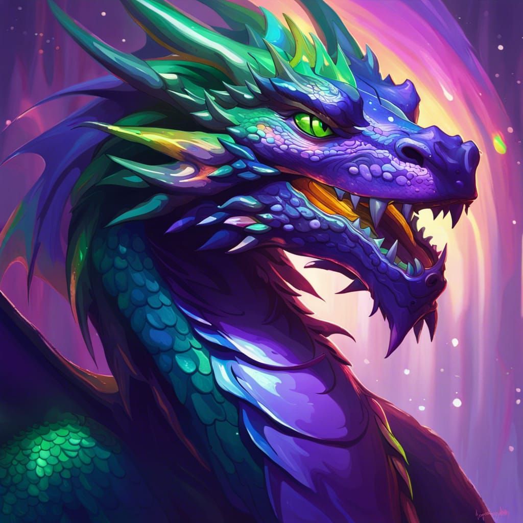 Iridescent Purple Dragon Concept Art
