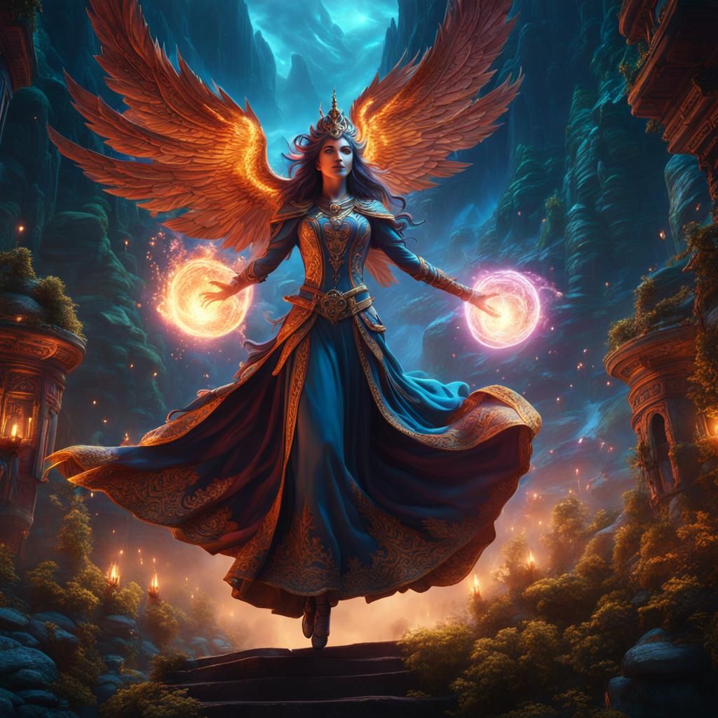 Ethereal Spirit Ascending: A Detailed Matte Painting