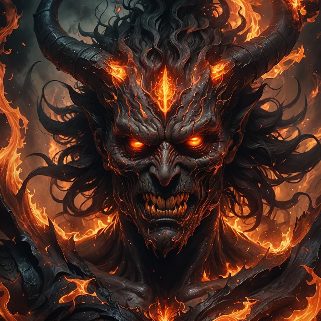 Ethereal Gas Demon Portrait in Dark Fantasy Style