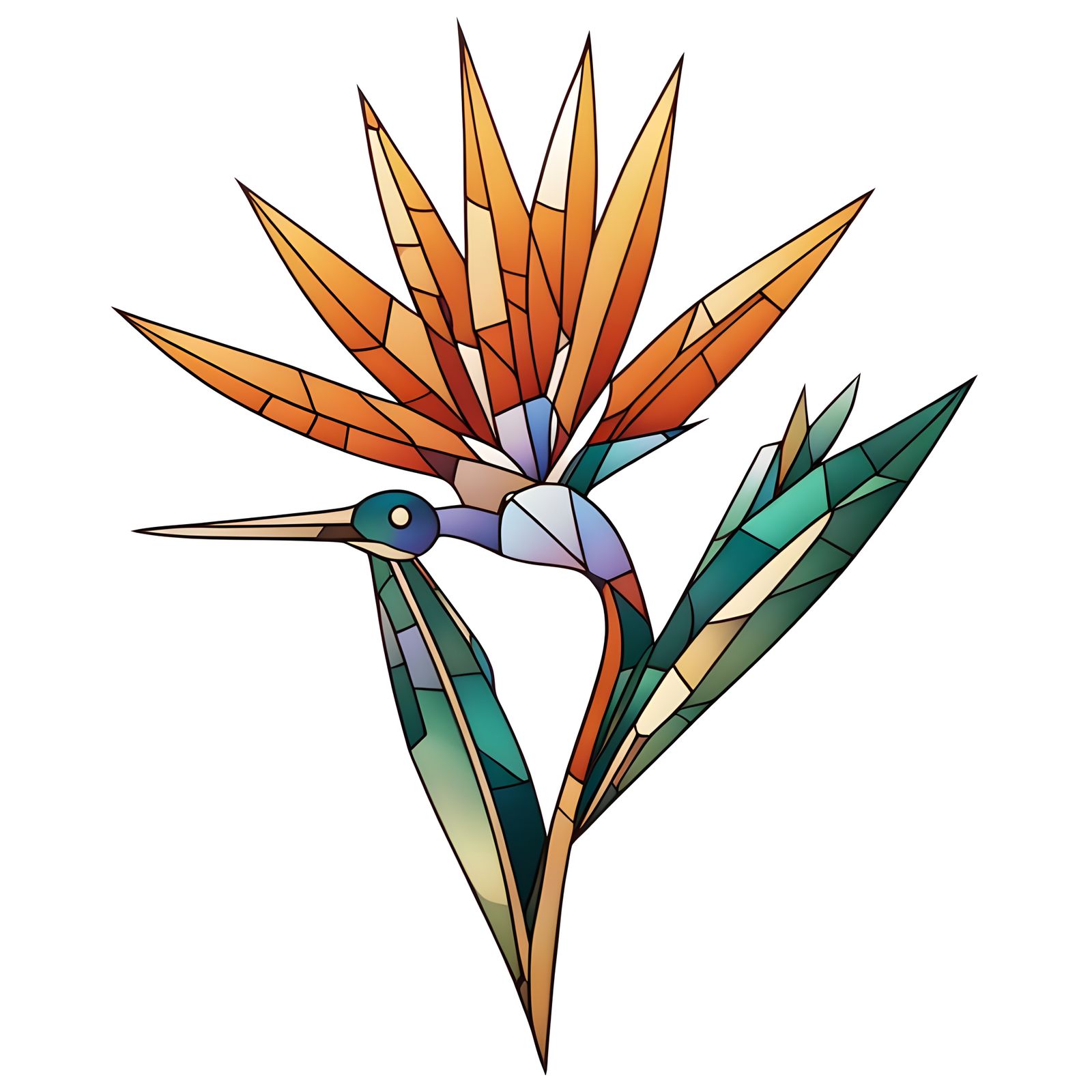 Modern Mosaic and Stained Glass Fusion