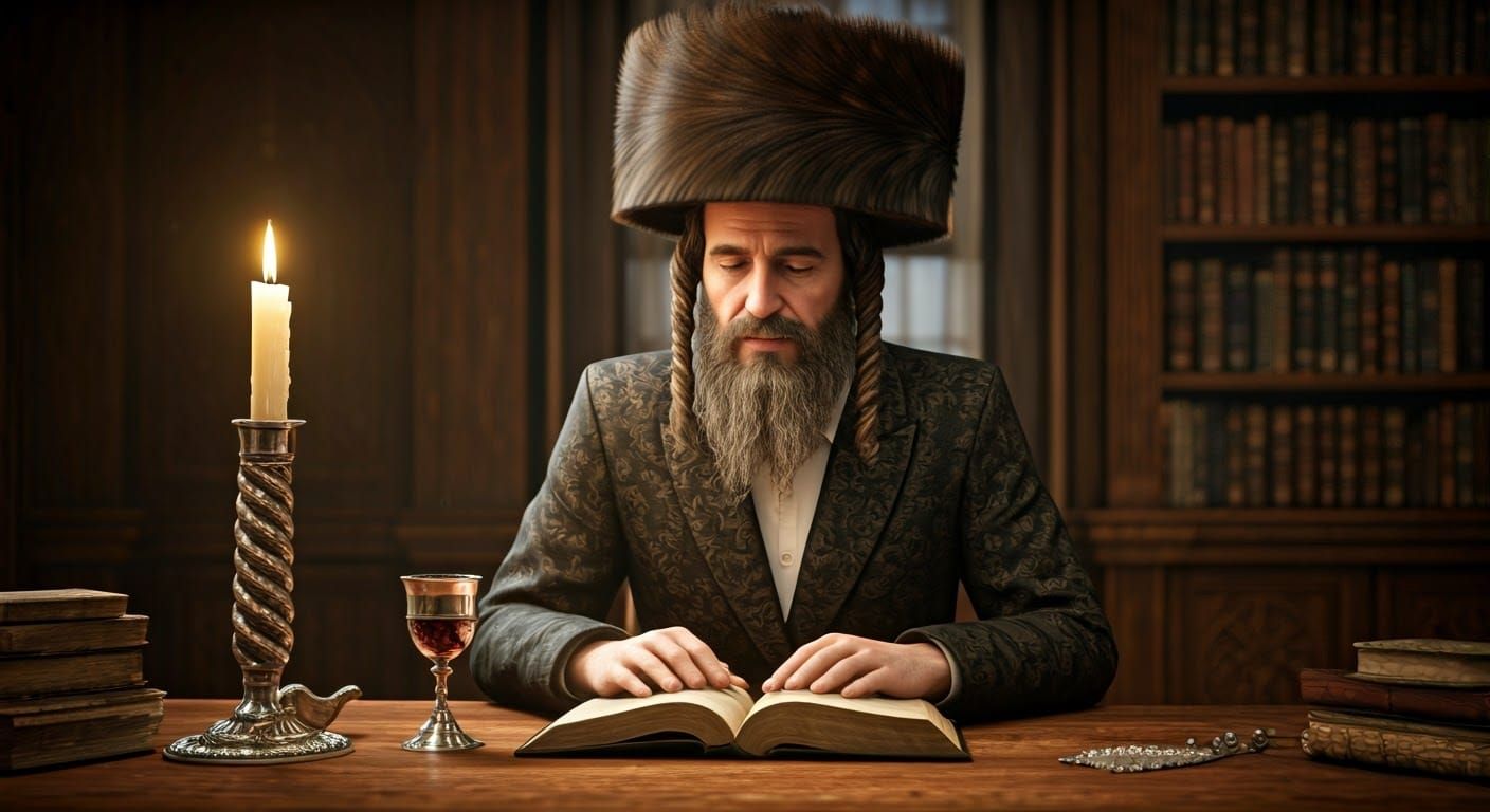 Orthodox Jewish Man Performs Havdalah in Warm Golden Light