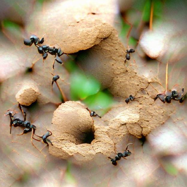 Ant Colony and Nest Illustration