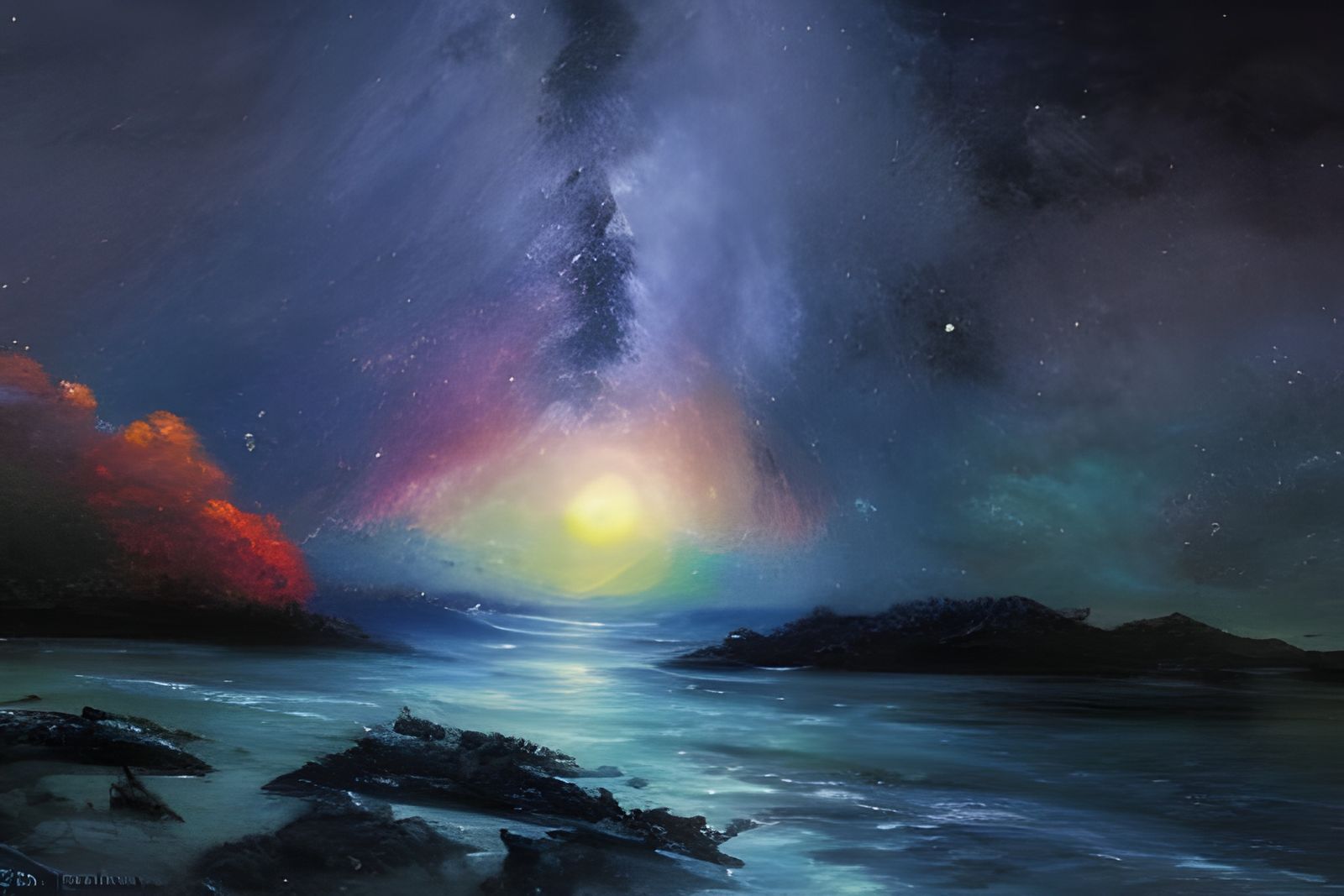 Rainbow Earth: Expressionist Oil Painting in 8K