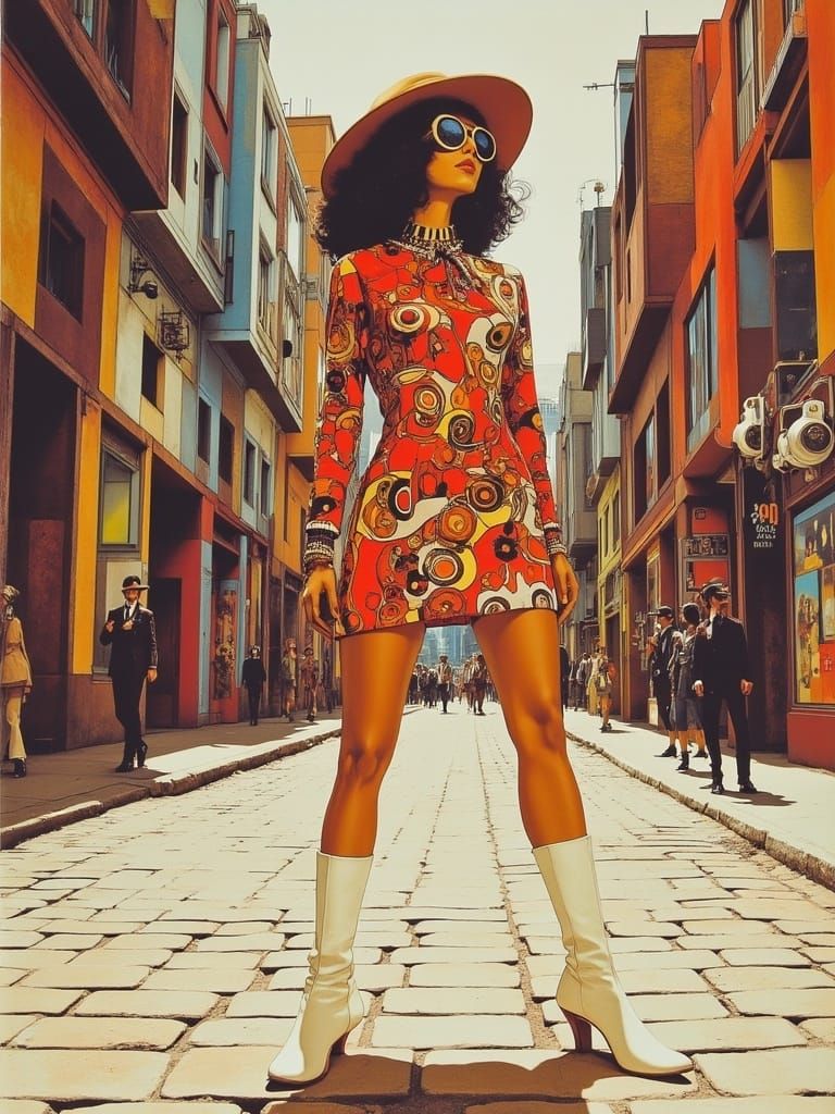 Mod Fashion Icon in Psychedelic London