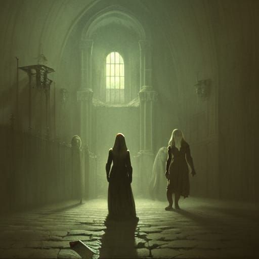 Vampire Woman's Face in Horror Style
