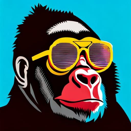 gorilla wearing funky sunglasses
