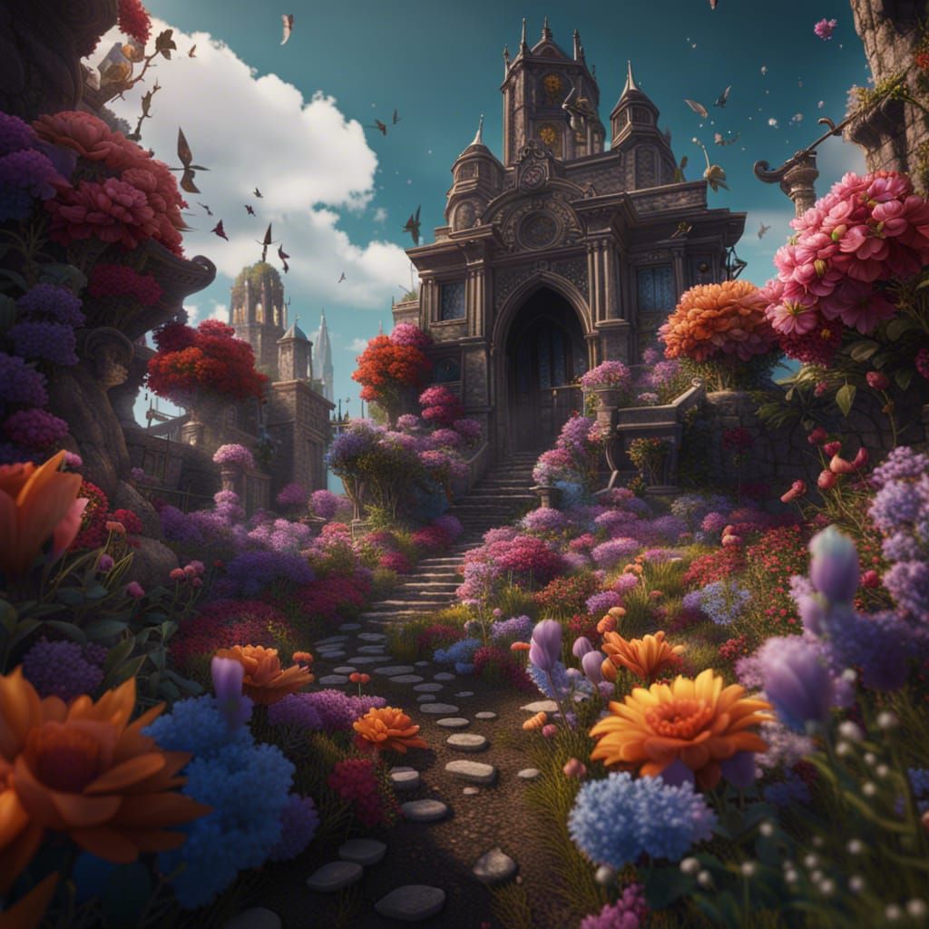 Fantastical Floral Concept Art in Deep Color