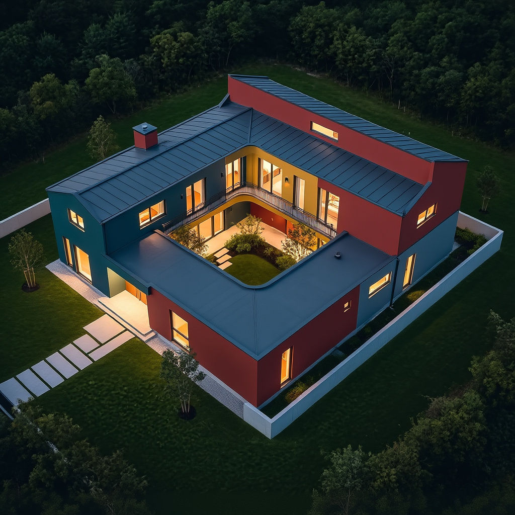 L-Shaped House Inspired by Modern Architectural Styles