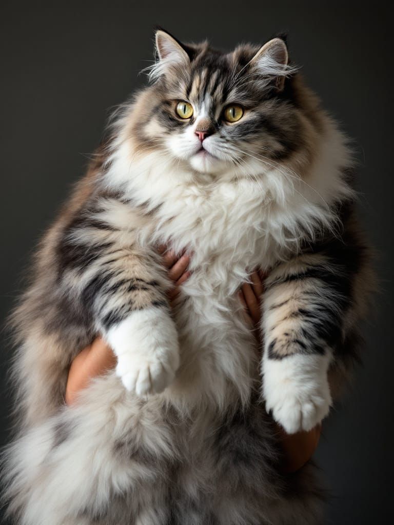 Woman Holds Oversized Maine Coon Cat