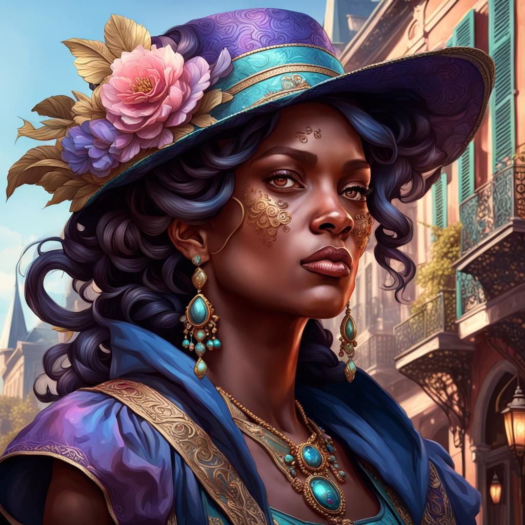 Queen of French Quarter: Hyperdetailed Portrait